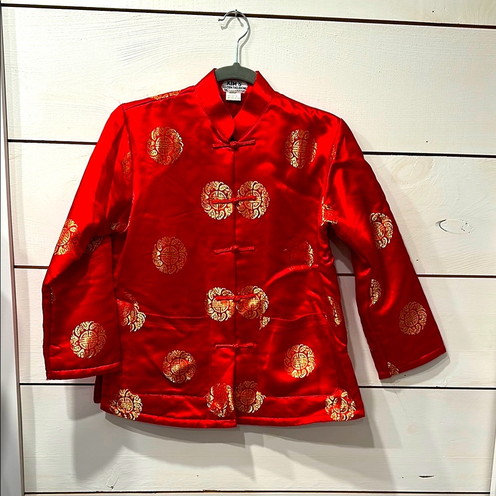 Red Chinese Jacket with Gold Patterns